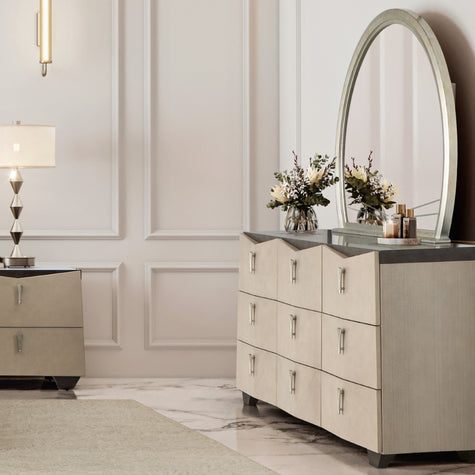 Michael Amini Fantosini Round Dresser Mirror