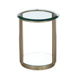 Michael Amini Houston Chairside Table Brushed Gold