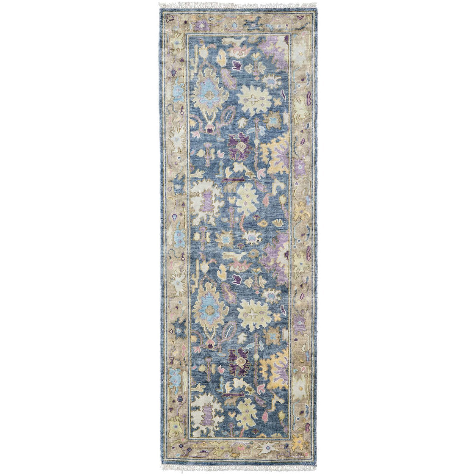 Feizy Karina 6791F Traditional Persian in Gold/Blue/Purple