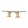 Michael Amini Scotts Square Oval Dining Table - Light Champagne