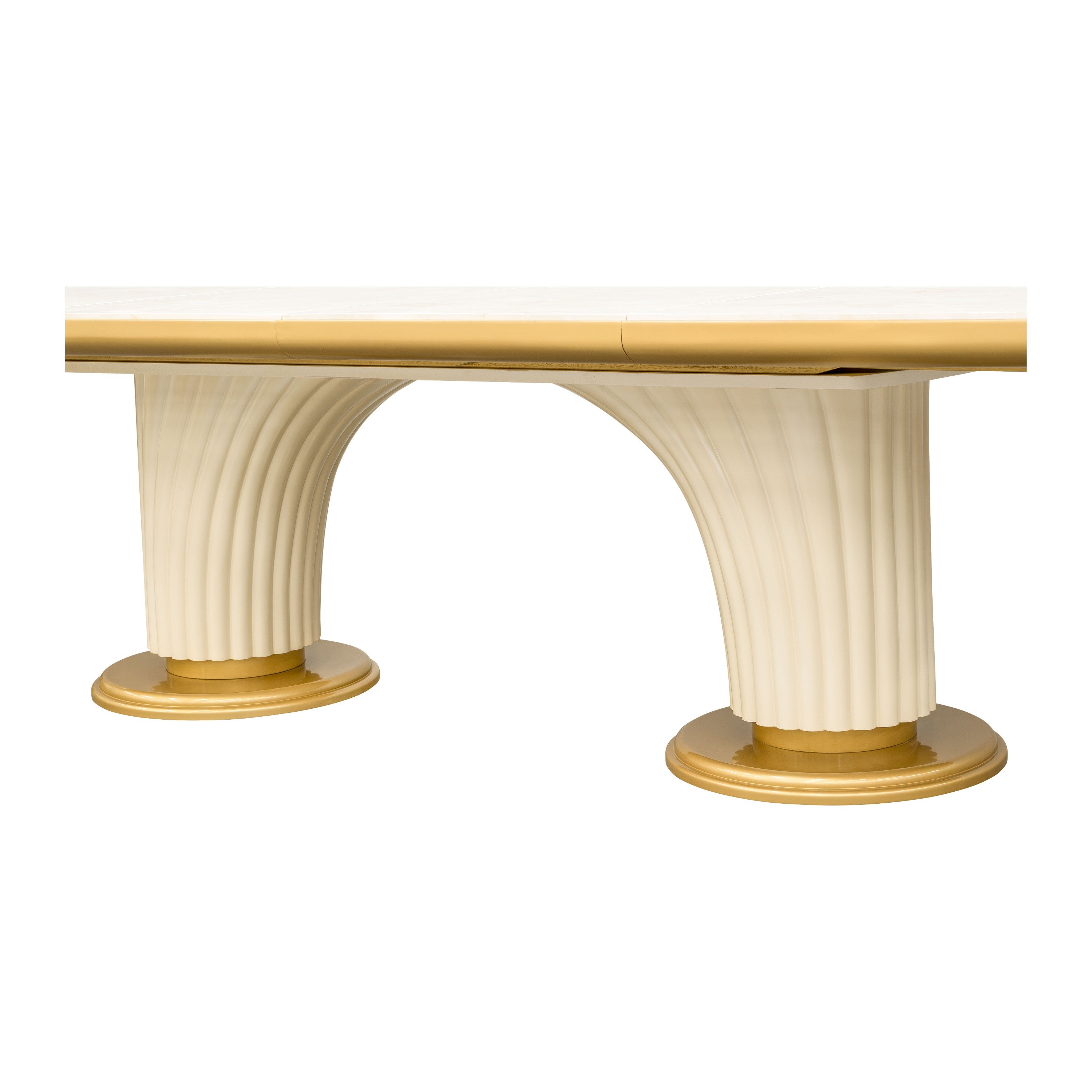 Michael Amini Scotts Square Oval Dining Table - Light Champagne