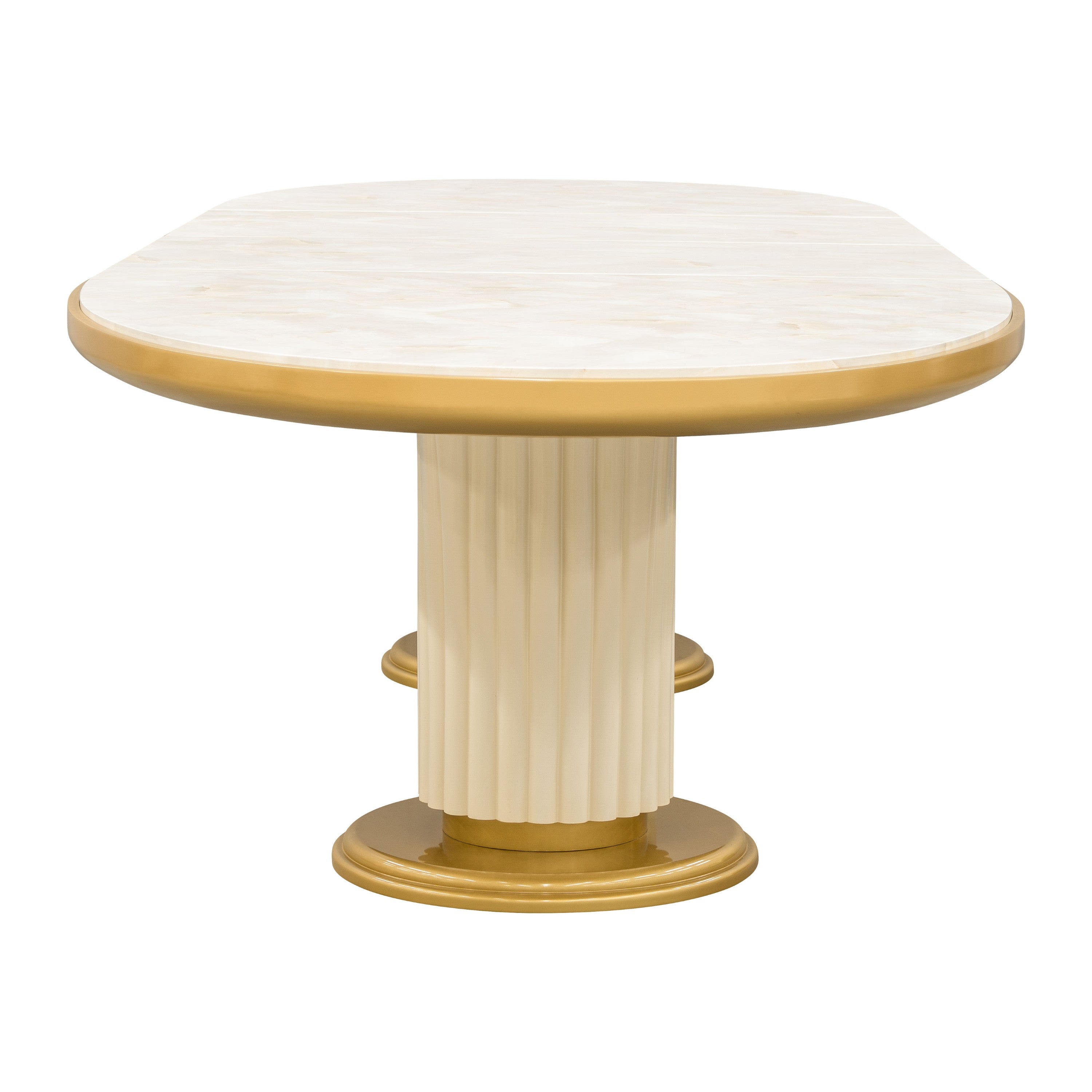 Michael Amini Scotts Square Oval Dining Table - Light Champagne