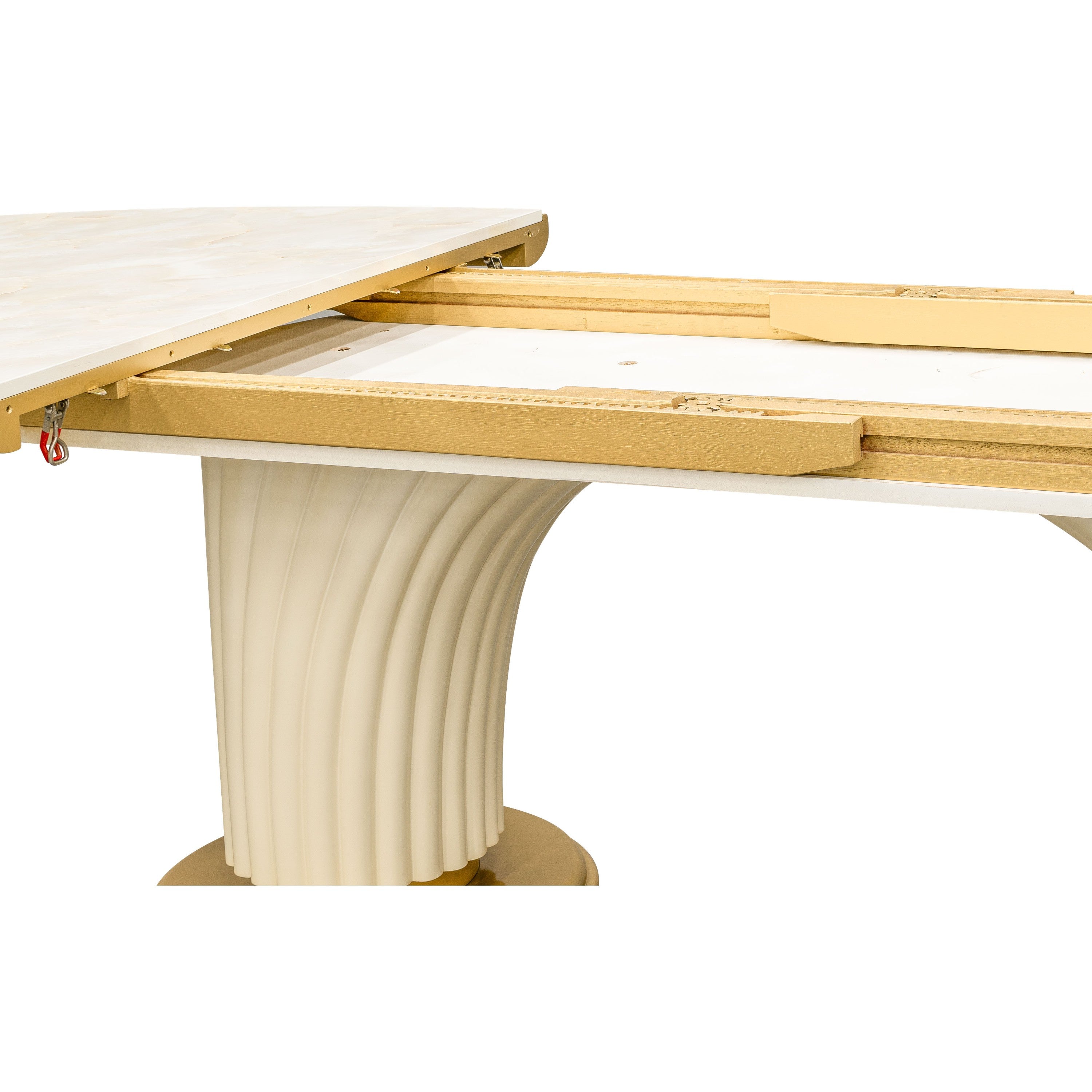 Michael Amini Scotts Square Oval Dining Table - Light Champagne