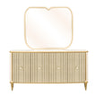 Michael Amini Scotts Square Sideboard with Mirror - Light Champagne