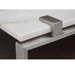 Magnussen Home Paradox Pearl White And Roasted Almond And Brushed Platinum Rectangular Cocktail Table