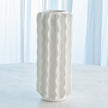 Global Views Matte White Frilled Vase
