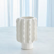 Global Views Matte White Frilled Vase