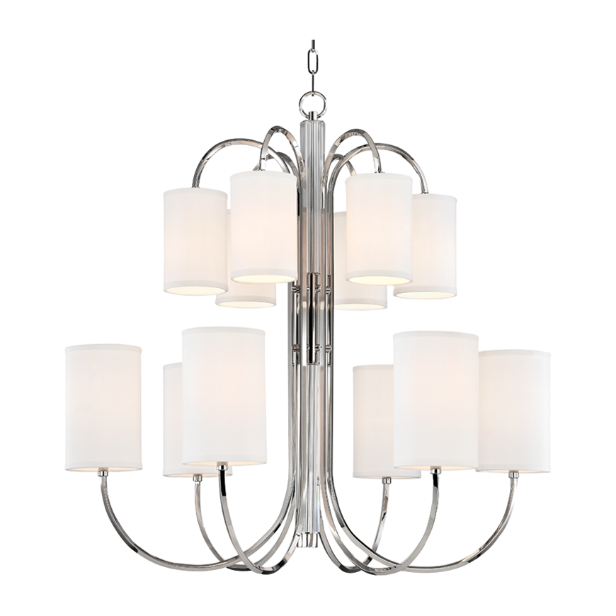 Hudson Valley Lighting Junius 12 Light 34.75 inch Polished Nickel Chandelier Ceiling Light Clearance