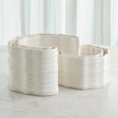 Global Views Matte White Crescent Printed Vase