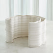 Global Views Matte White Crescent Printed Vase