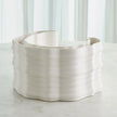 Global Views Matte White Crescent Printed Vase