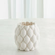 Global Views Pillowed Printed Cylinder Vase Matte White