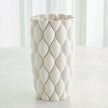Global Views Pillowed Printed Cylinder Vase Matte White