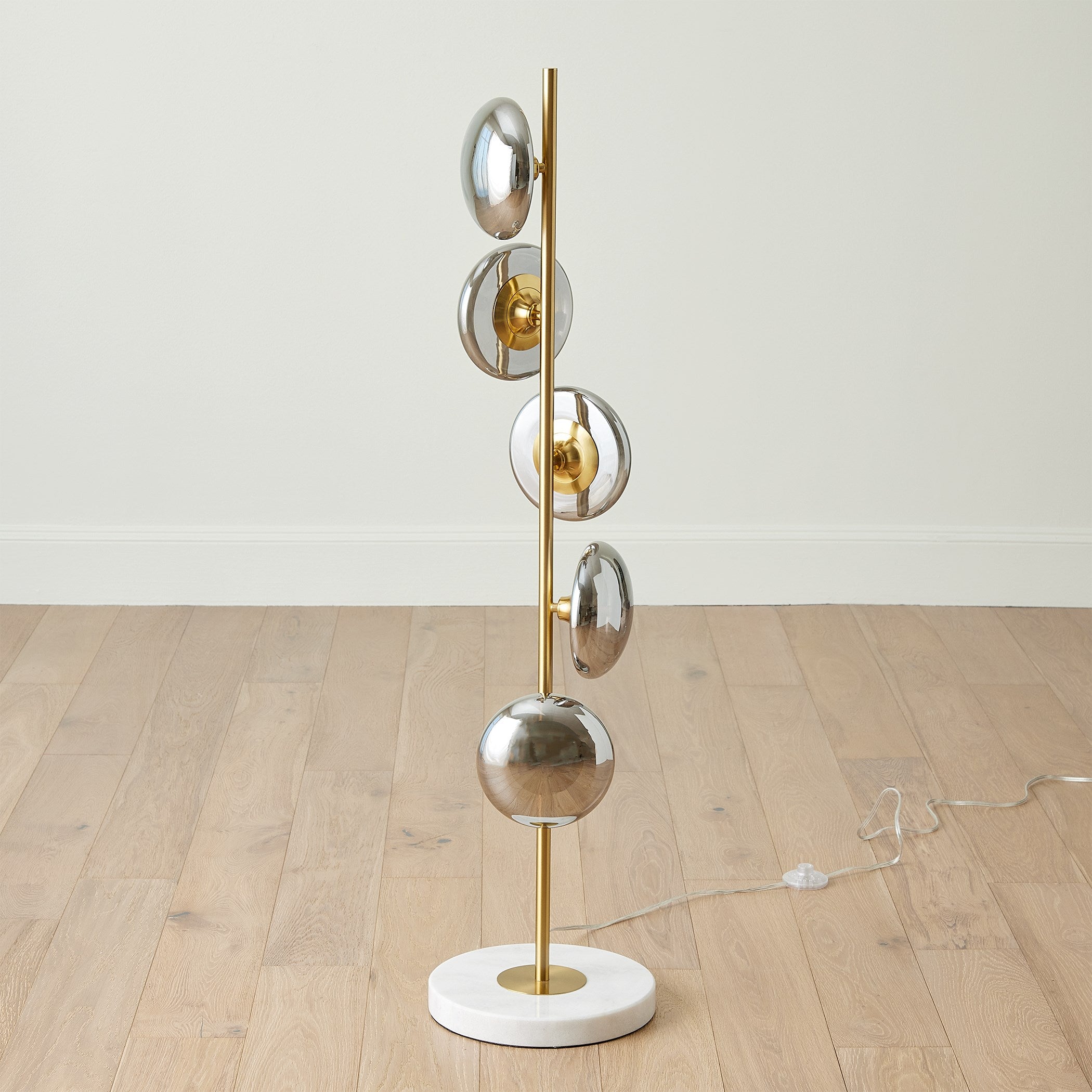 Global Views Stellar Floor Lamp-Smoke/Brass