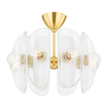 Hudson Valley Lighting Hilo 8 Light 22 inch Aged Brass Semi Flush Ceiling Light