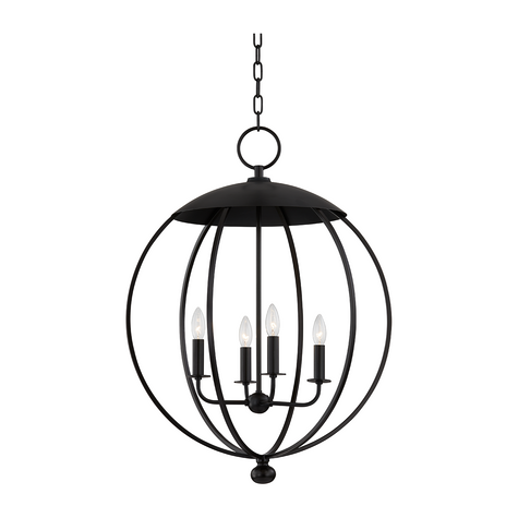 Hudson Valley Lighting Wesley 4 Light 24 inch Lantern Ceiling Light DSC