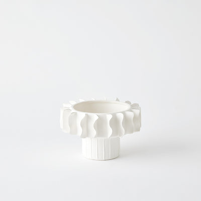 Global Views Frilled Bowl Matte White