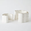 Global Views Matte White Crescent Printed Vase