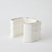 Global Views Matte White Crescent Printed Vase