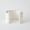 Global Views Matte White Crescent Printed Vase