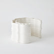 Global Views Matte White Crescent Printed Vase