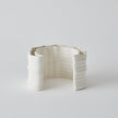 Global Views Matte White Crescent Printed Vase