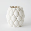 Global Views Pillowed Printed Cylinder Vase Matte White