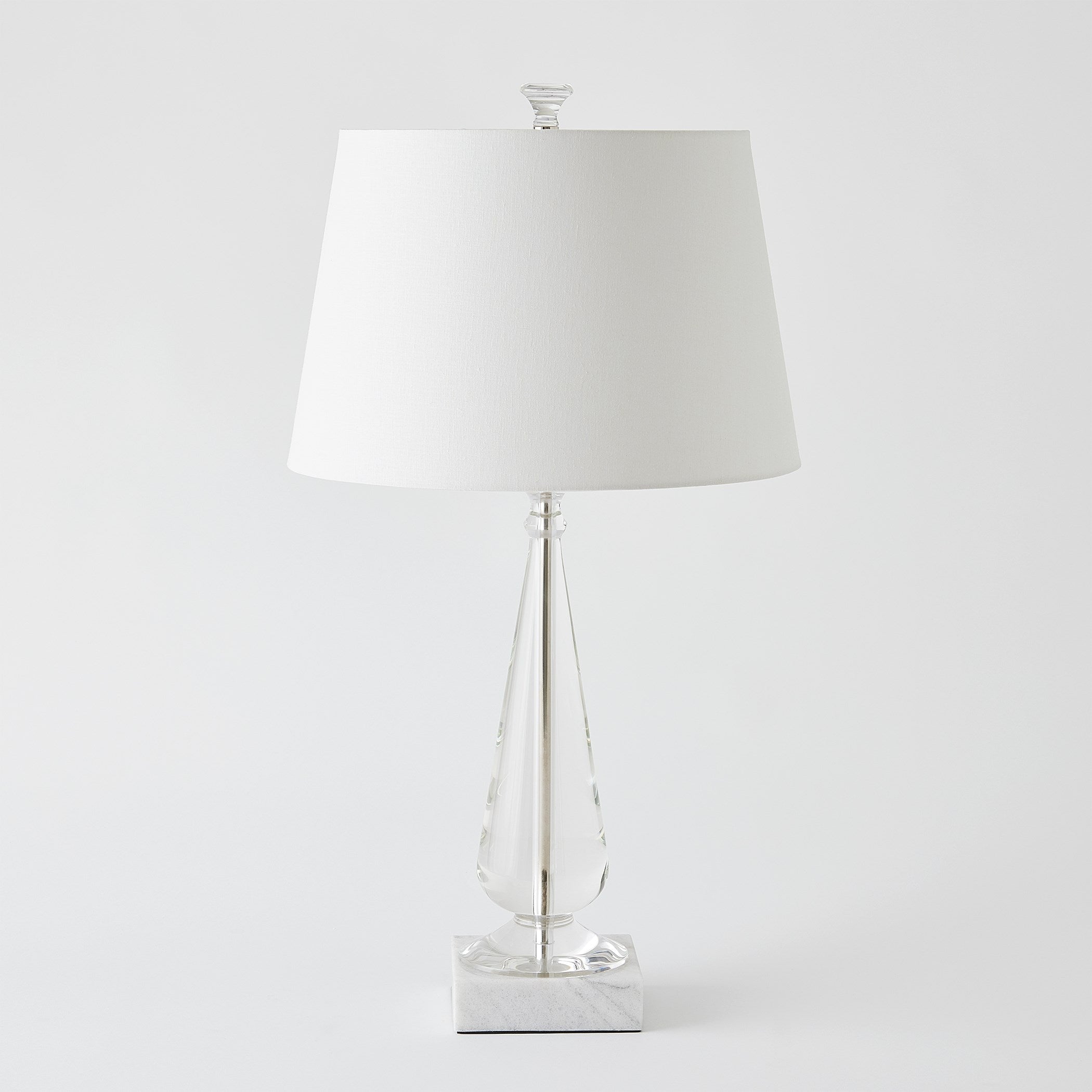 Global Views Marble Base Tapered Crystal Lamp