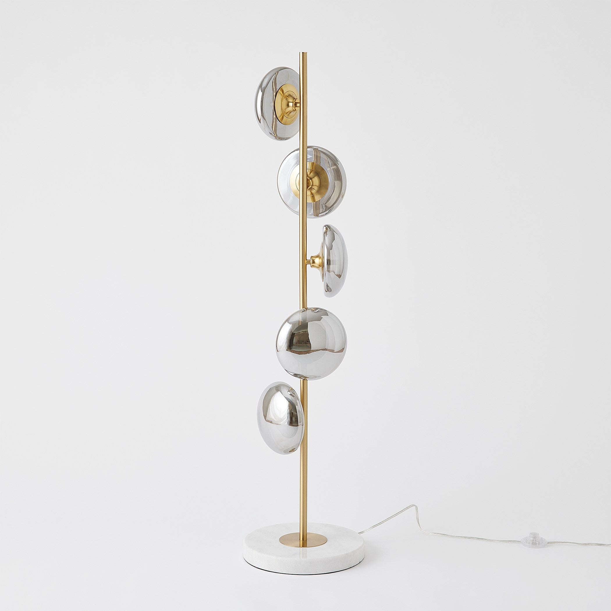 Global Views Stellar Floor Lamp-Smoke/Brass
