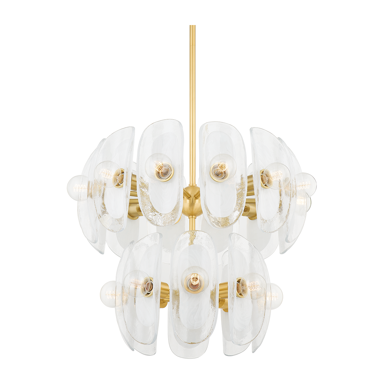 Hudson Valley Lighting Hilo 20 Light 30.75 inch Aged Brass Chandelier Ceiling Light