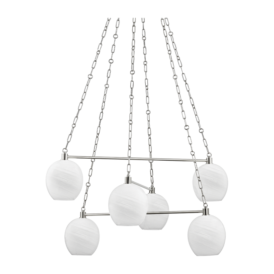 Hudson Valley Lighting Asbury Park 6 Light 38 inch Chandelier Ceiling Light Clearance