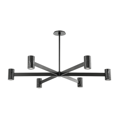 Hudson Valley Lighting Predock 6 Light 45 inch Black Brass Chandelier Ceiling Light
