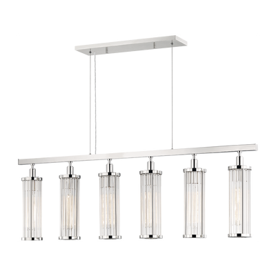 Hudson Valley Lighting Marley 6 Light 46.5 inch Polished Nickel Island Light Ceiling Light