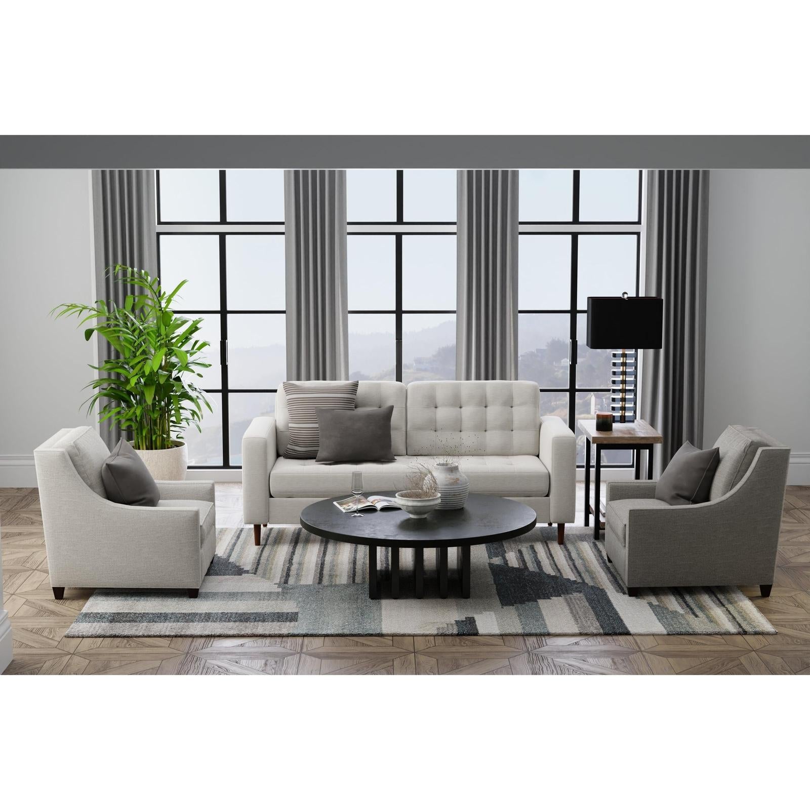 Feizy Richmond 39R4F Modern Abstract Rug in Ivory/Gray/Blue