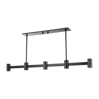 Hudson Valley Lighting Predock 5 Light 57 inch Black Brass Island Light Ceiling Light