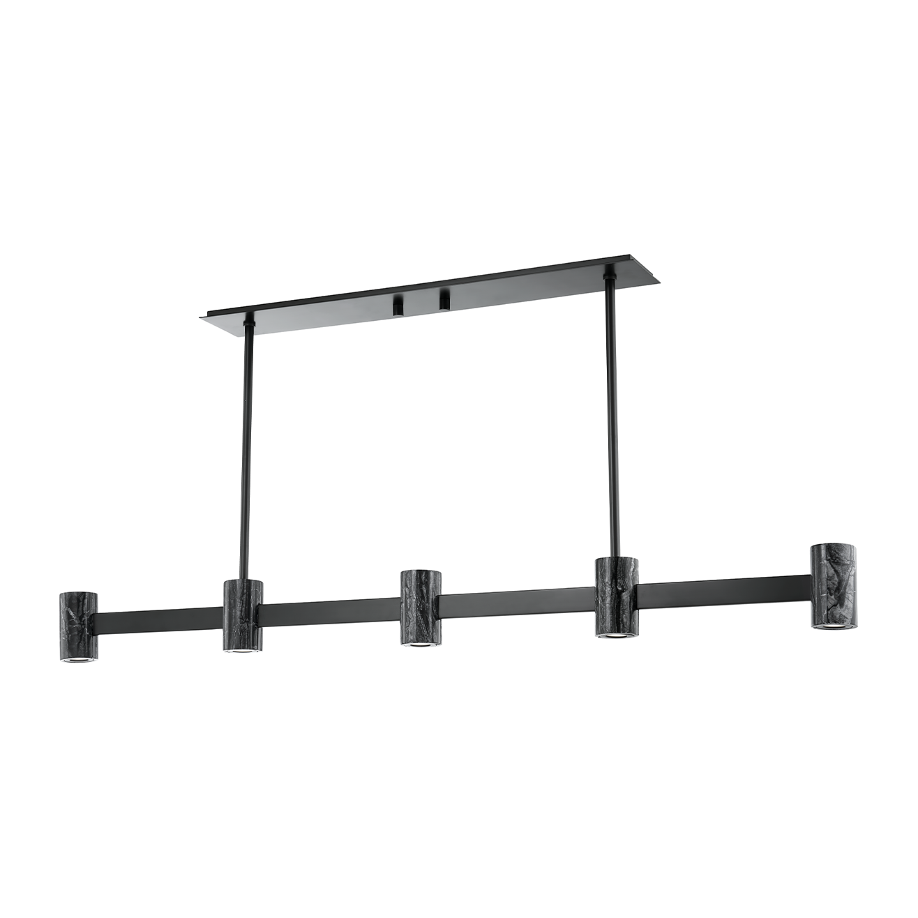 Hudson Valley Lighting Predock 5 Light 57 inch Black Brass Island Light Ceiling Light
