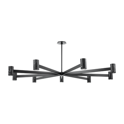 Hudson Valley Lighting Predock 9 Light 64 inch Black Brass Chandelier Ceiling Light