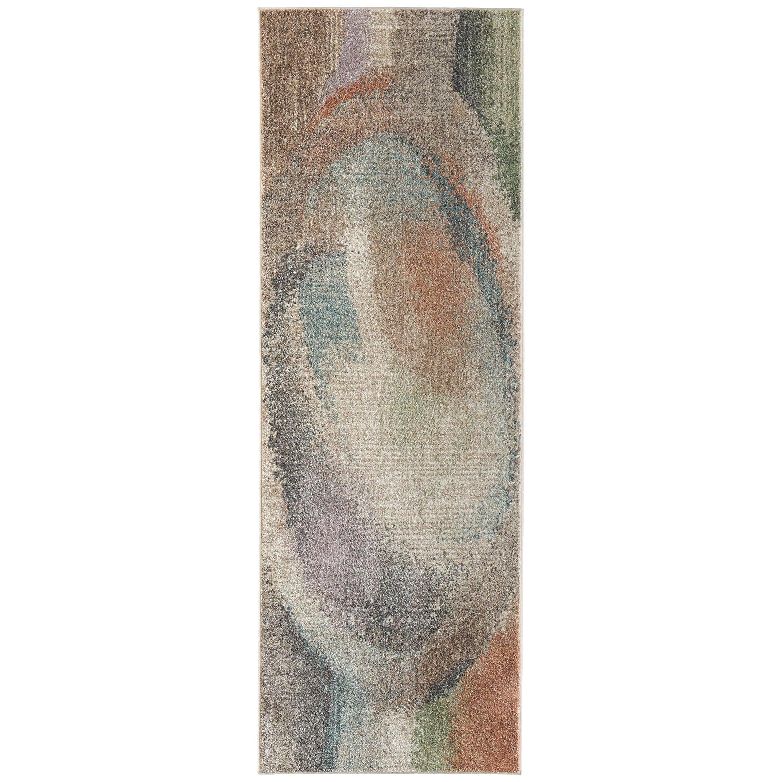 Feizy Eden 39QTF Modern Abstract Rug in Brown/Tan/Blue