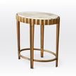 Global Views Liberty Accent Table-Vintage Brass/Calacatta Gold Marble