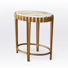 Global Views Liberty Accent Table-Vintage Brass/Calacatta Gold Marble