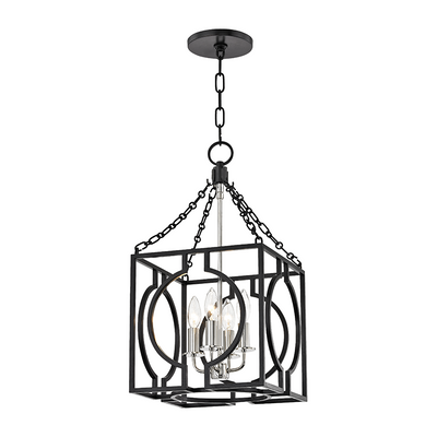 Hudson Valley Lighting Octavio 4 Light 12 inch Aged Iron/Polished Nickel Combo Lantern Ceiling Light Clearance