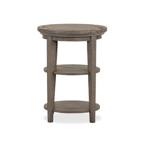 Magnussen Home Paxton Place Dovetail Grey Round Accent End Table