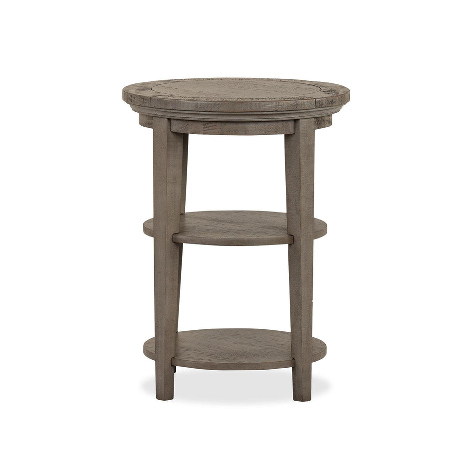 Magnussen Home Paxton Place Dovetail Grey Round Accent End Table