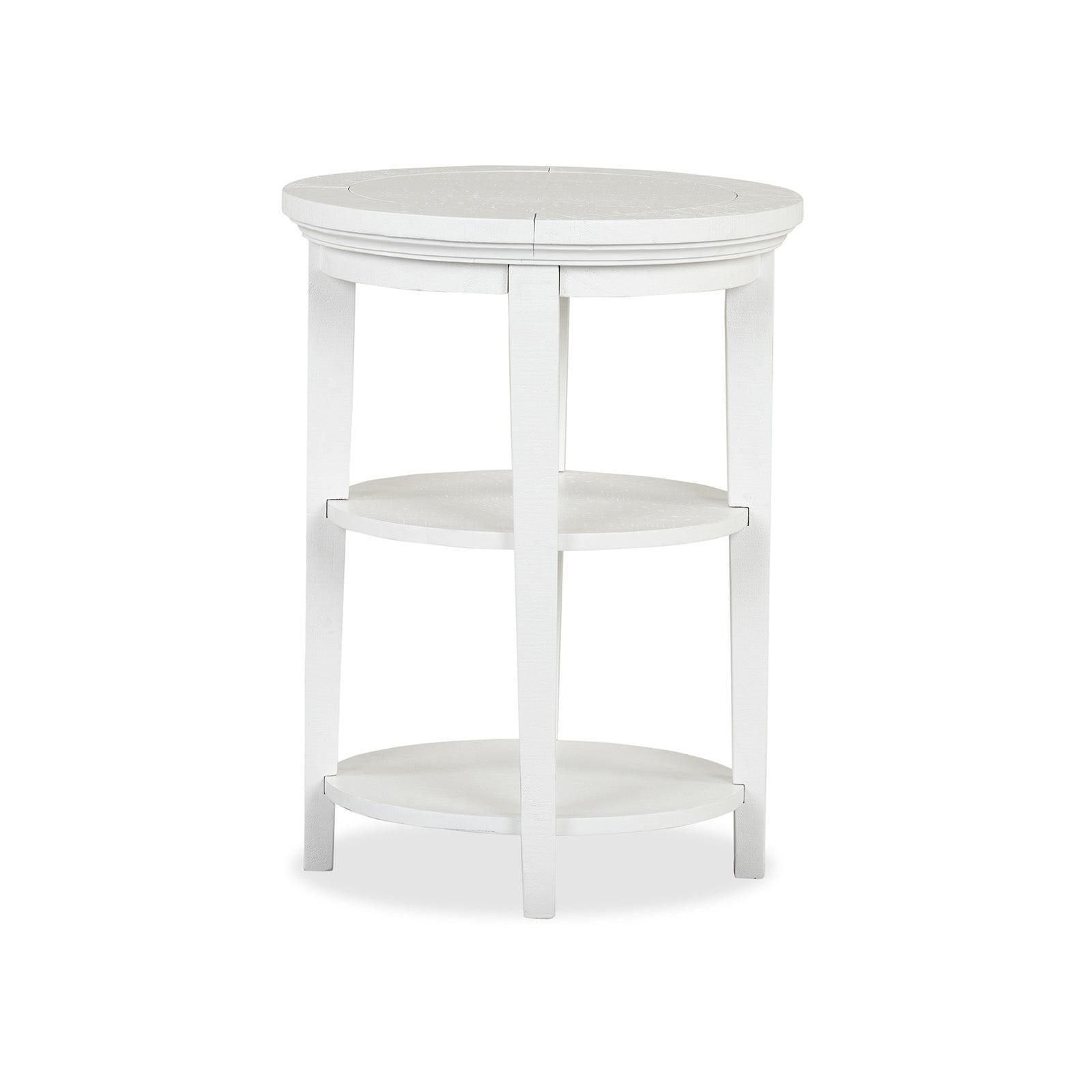 Magnussen Home Heron Cove Chalk White Round Accent End Table