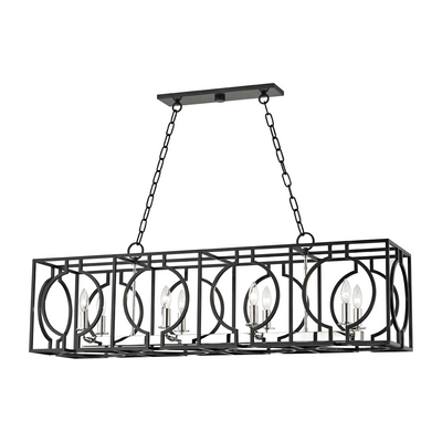 Hudson Valley Lighting Octavio 8 Light 46 inch Aged Iron/Polished Nickel Combo Island Light Ceiling Light Clearance