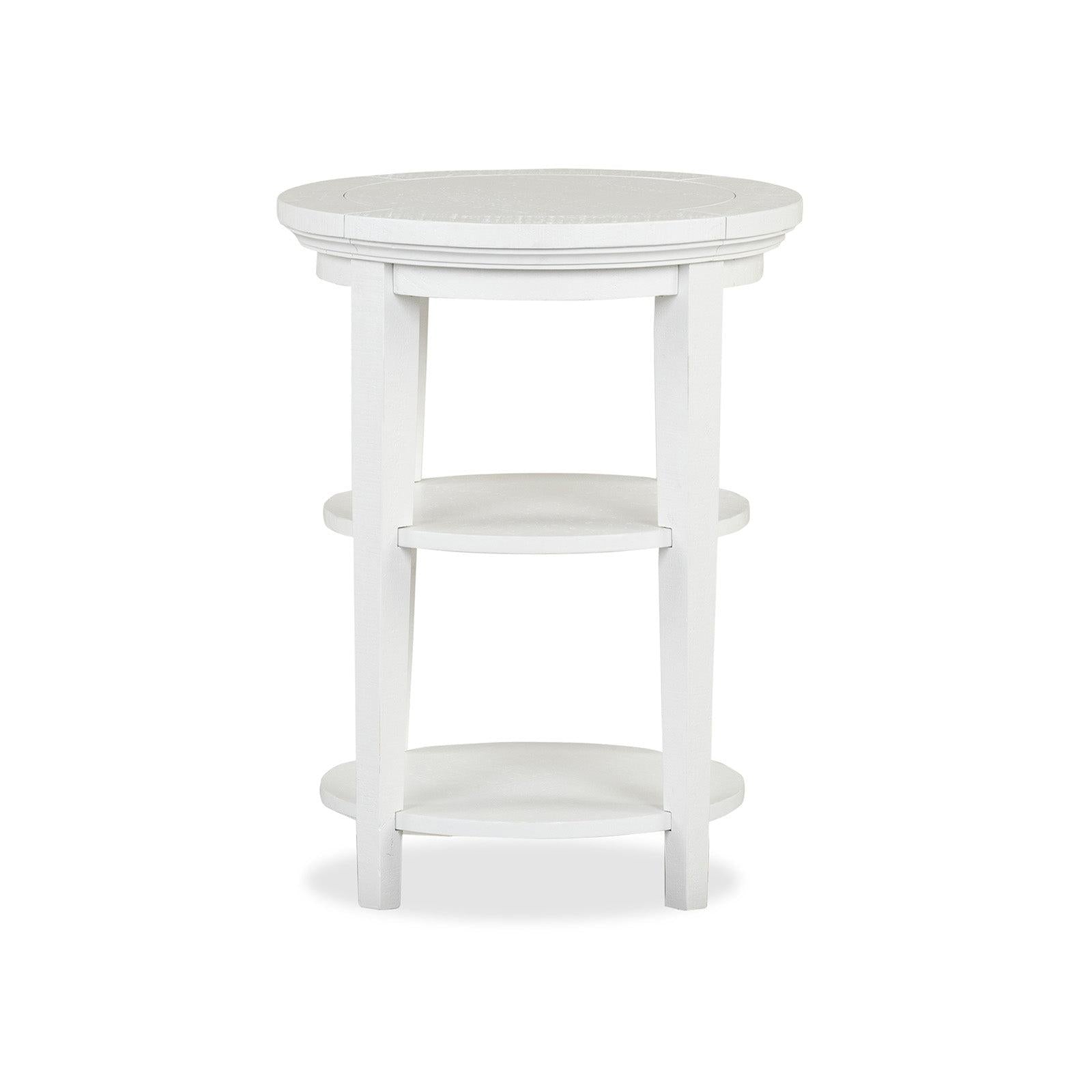 Magnussen Home Heron Cove Chalk White Round Accent End Table