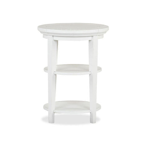 Magnussen Home Heron Cove Chalk White Round Accent End Table