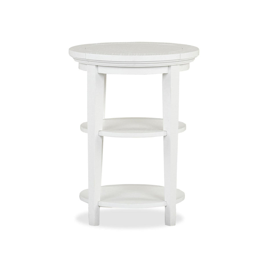 Magnussen Home Heron Cove Chalk White Round Accent End Table