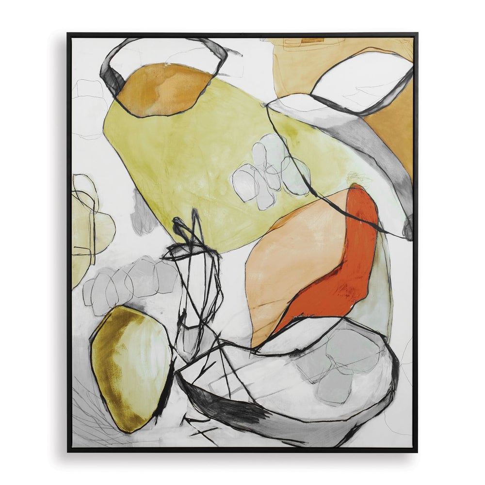 Uttermost Charcoal Improvision Framed Abstract Art