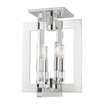 Hudson Valley Lighting Wellington 4 Light 12 inch Polished Nickel Semi Flush Ceiling Light Clearance